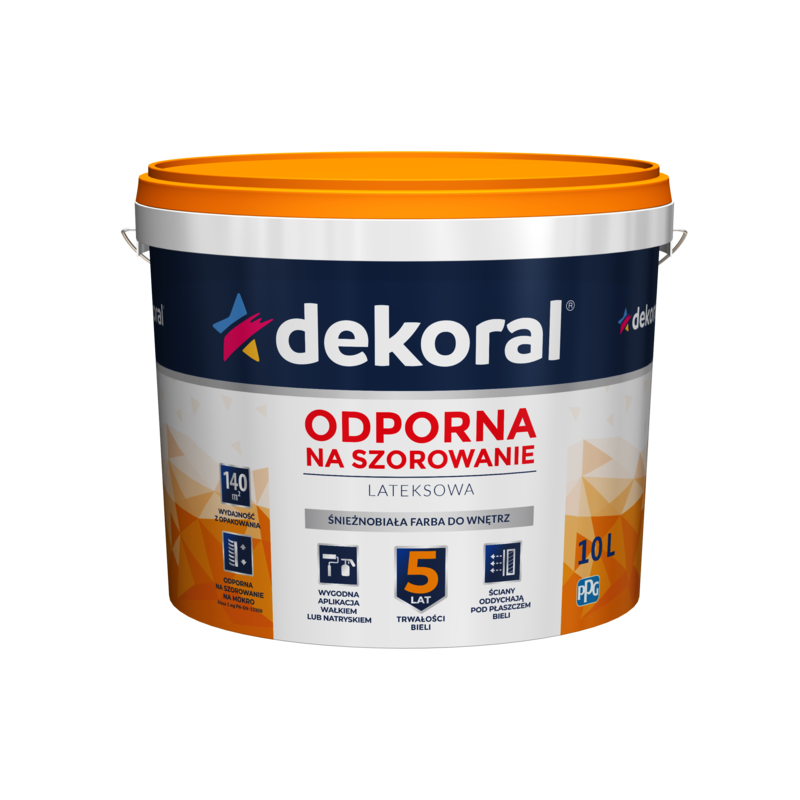 Dekoral Akrylit W, biała farba lateksowa 10L
