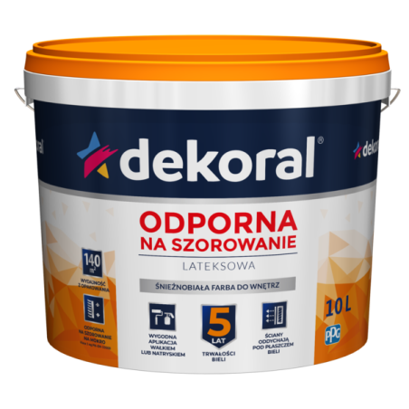 Dekoral Akrylit W, biała farba lateksowa 10L